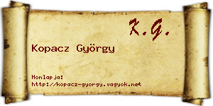 Kopacz György névjegykártya