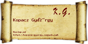 Kopacz György névjegykártya