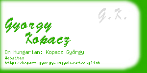 gyorgy kopacz business card